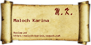 Maloch Karina névjegykártya